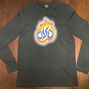 Drake's October's Very Own OVO Flame Longsleeve Black T-Shirt